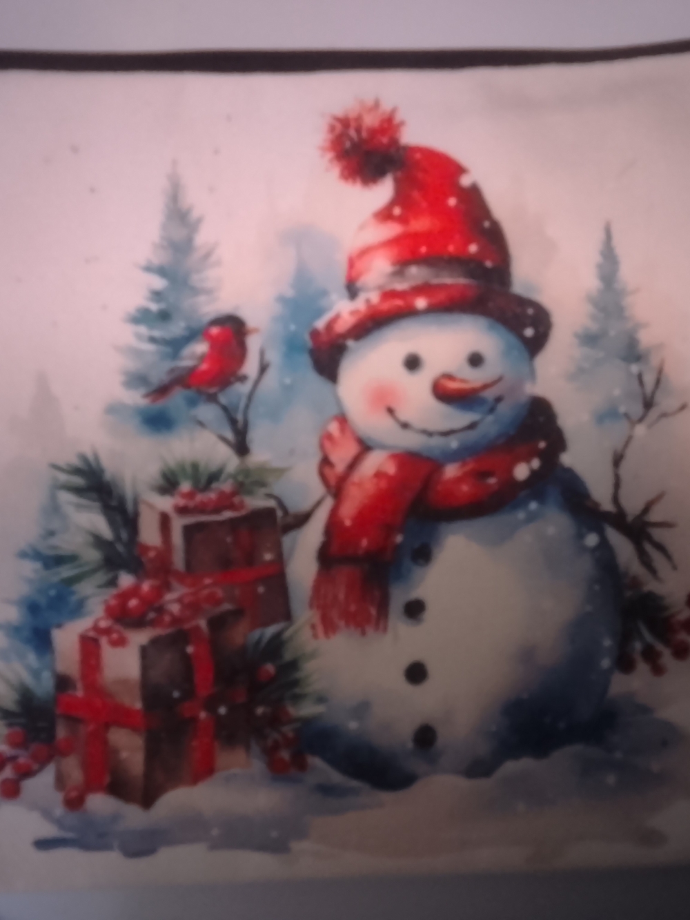 Makeup Pouch/cosmetic bag with snowman